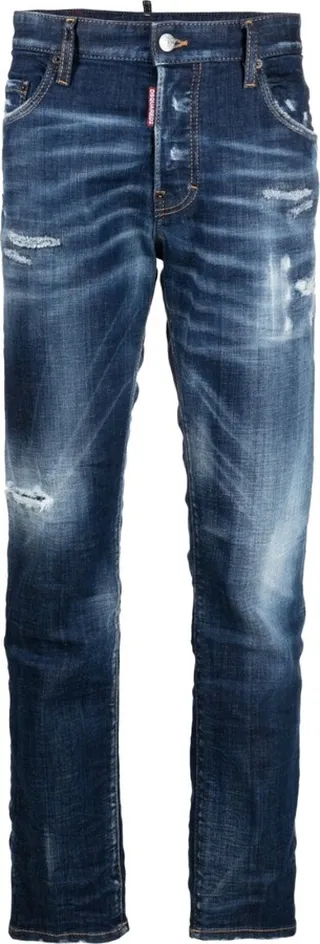 Distressed Slim-Fit Jeans