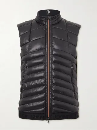 Joss Slim-Fit Quilted Ripstop and Jersey Ski Gilet