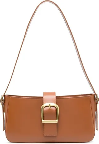 Decorative Buckle Leather Shoulder Bag
