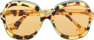 Tortoiseshell-Effect Oversize-Frame Sunglasses