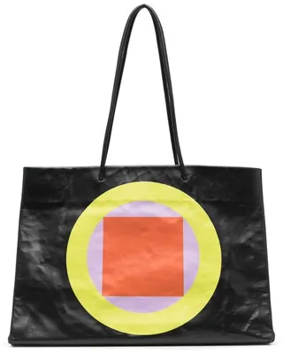 Geometric-Print Tote Bag