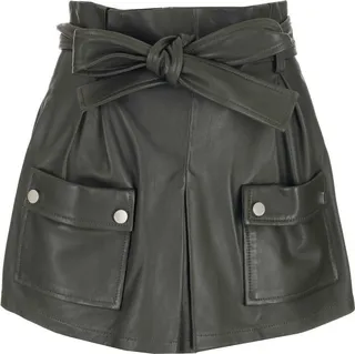 REDValentino Belted Leather Shorts