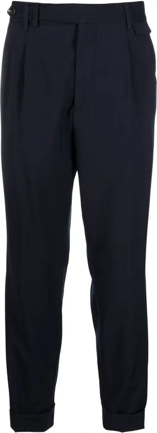 Pleat-Detail Cropped Trousers