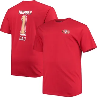 Men's Fanatics Branded Scarlet San Francisco 49ers Big and Tall #1 Dad 2-Hit T-shirt