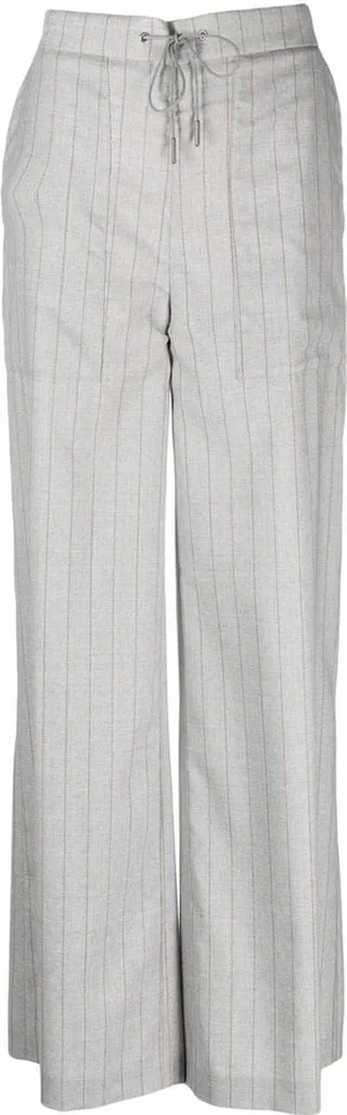 Pinstripe Straight-Leg Trousers