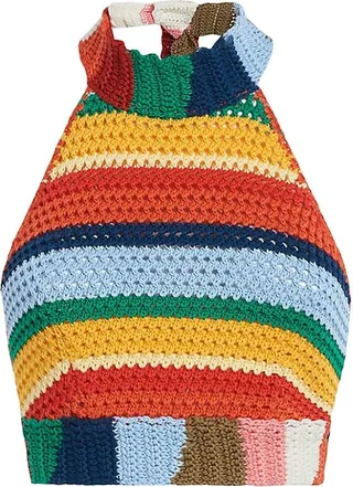 Marni x No Vacancy Inn Stripe Crochet Halter Top
