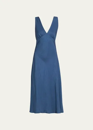 Silvana V-Neck Midi Slip Dress
