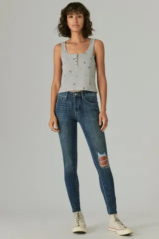 Mid Rise Ava Skinny Destruct