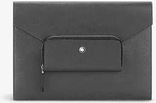Forged Iron Sartorial Grained-leather Pouch