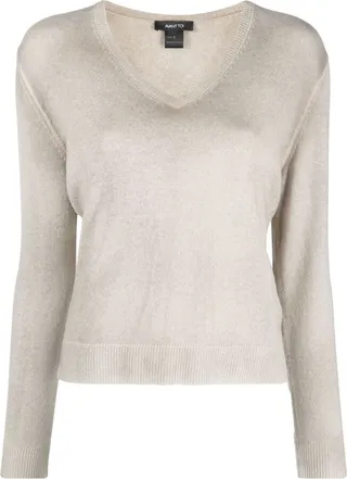 Distressed-Effect Knitted Top