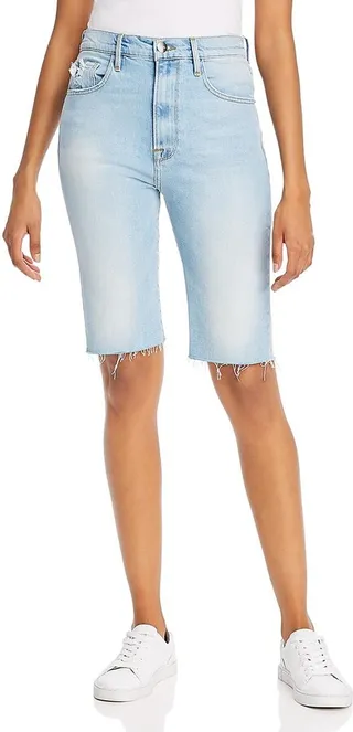 Le Vintage Womens Denim Organic Cotton Bermuda Shorts