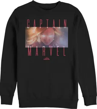 Men's Marvel Captain Marvel Power Stare Sweatshirt - Black - Medium