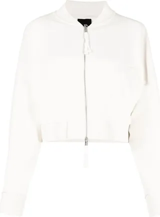Cropped Cotton Bomber Jacket