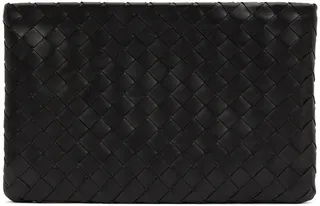 Bottega Veneta Black Medium Flat Pouch