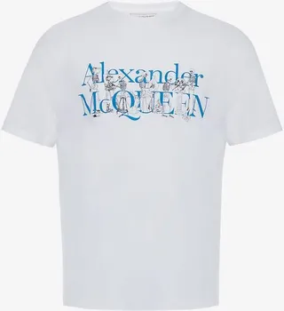 Men's Skeleton Band T-Shirt In White Mix
