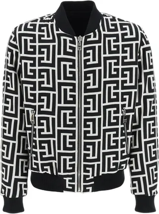 Reversible Bomber Jacket With Monogram Pattern