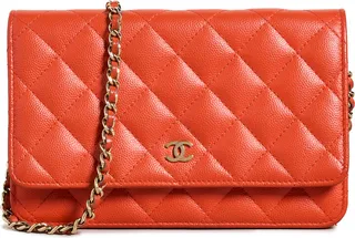 What Goes Around Comes Around Chanel Caviar Quilted Wallet On A Chain Bag