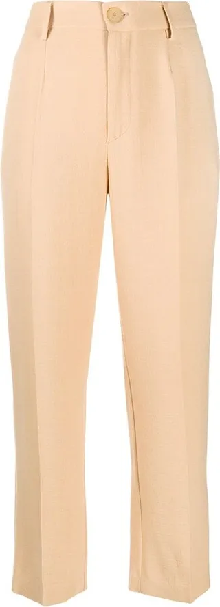 High Waisted Straight Leg Trousers