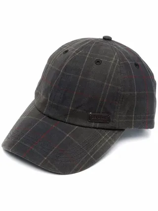 Plaid-Pattern Cap