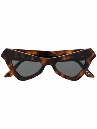 Tortoiseshell-Effect Cat-Eye Sunglasses