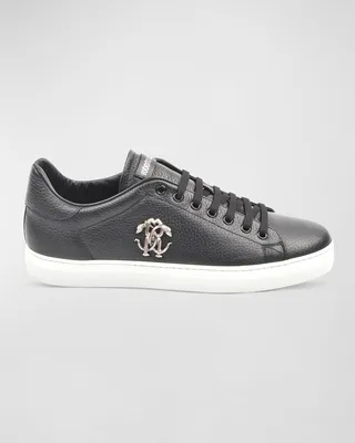Men's Low-Top Sneakers With Metal Logo