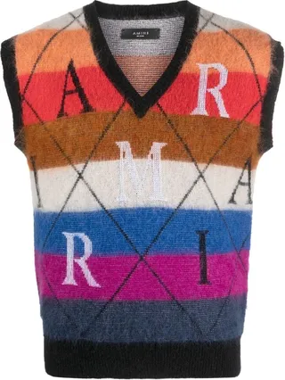 Argyle Intarsia Knitted Vest