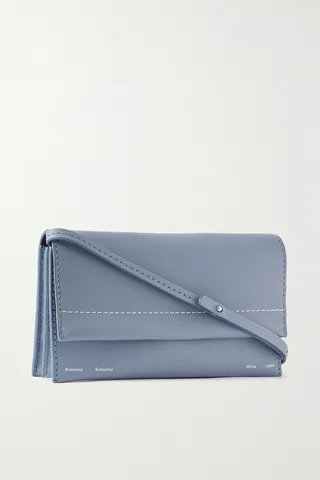 Proenza Schouler White Label - Accordion Small Topstitched Leather Shoulder Bag - Blue
