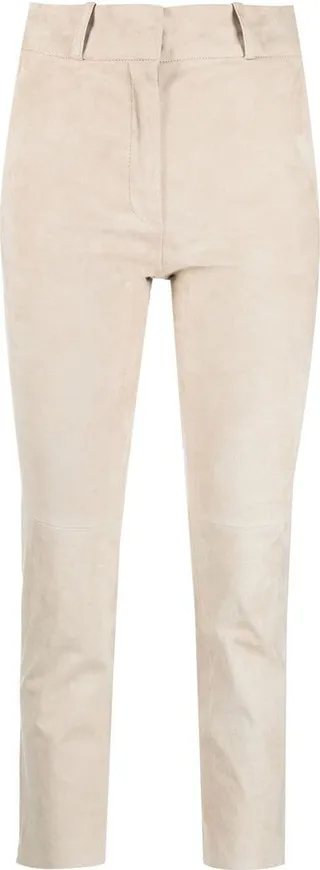 Cropped Suede Trousers