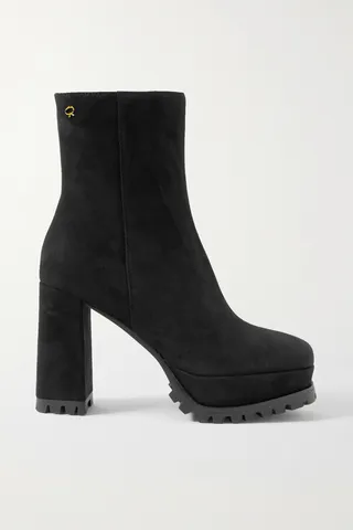 Gianvito Rossi - 70 Suede Platform Ankle Boots - Black