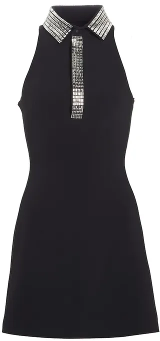 Embellished crepe minidress