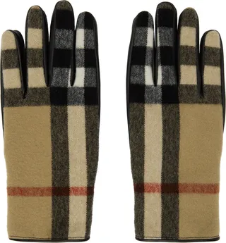 Burberry Tan & Black Vintage Check Gloves
