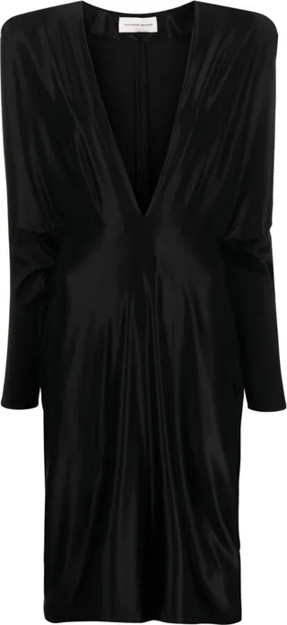 V-neck long-sleeve dress