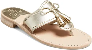 Jacks Leather Flat Tassel Bow Flip Flop