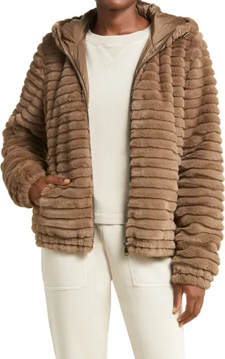 Corded Faux Fur Jacket
