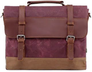 Tsd Brand Stone Creek Waxed Canvas Briefcase
