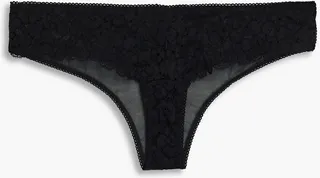 Lace and stretch-jersey mid-rise briefs