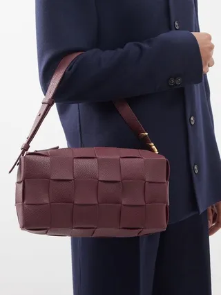 Brick Cassette Intrecciato-leather Shoulder Bag