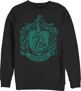 Men's Harry Potter Slytherin House Crest Sweatshirt - Black - Medium