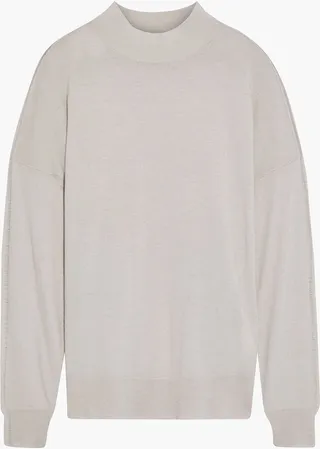 Swash open knit-trimmed cashmere sweater