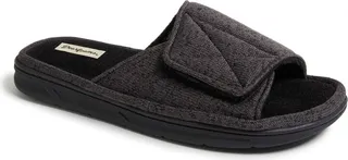 Men's Chase Marled Knit Slide Memory Foam Slippers with Adjustable Strap