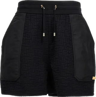 Balmain Drawstring Monogram Shorts