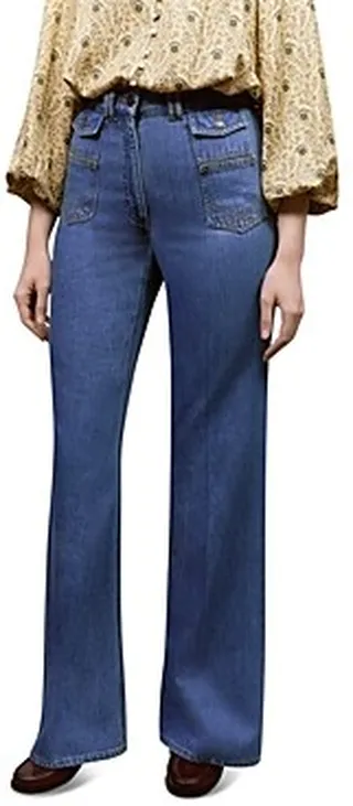 Gerard Darel Anna Wide Leg Jeans in Blue