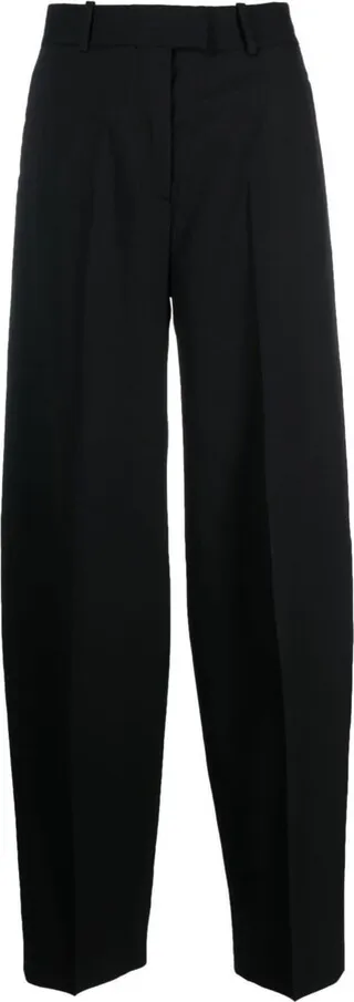 Straight-Leg Wool-Blend Trousers