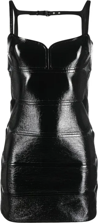 Cut-Out Glossy Mini Dress