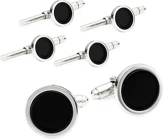 Onyx & Sterling Silver Stud Set