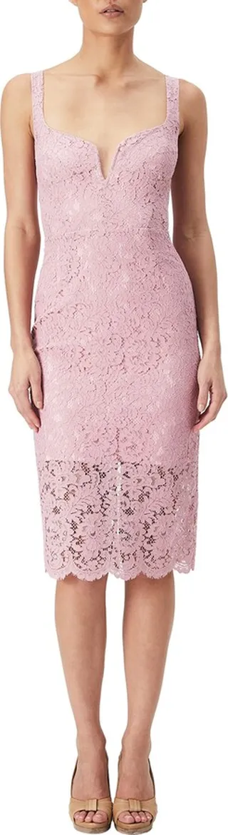 Adeline Lace Sheath Midi Dress