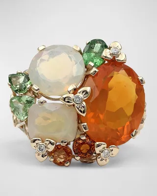 Multi-Gemstone and Diamond Ring