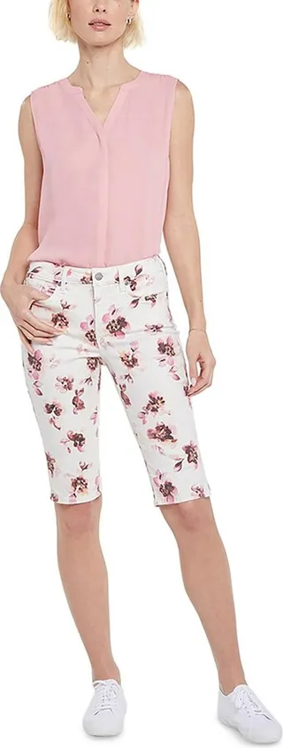 Womens Mid-Rise Denim Shorts