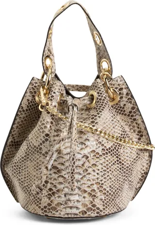 Made In Italy Suede Bucket Crossbody