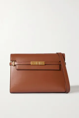 SAINT LAURENT - Manhattan Leather Shoulder Bag - Red